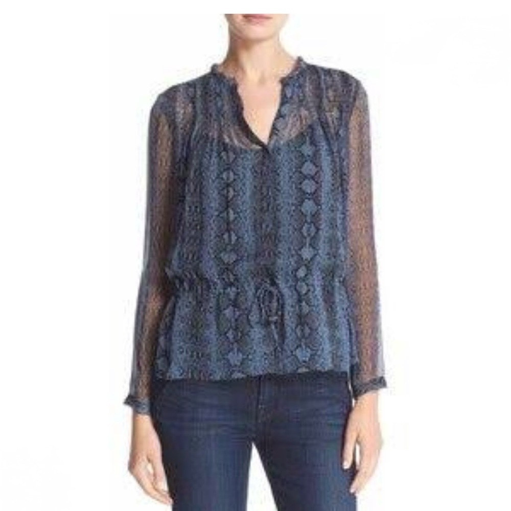 Rebecca Taylor Silk Snake Print Blouse Size 2